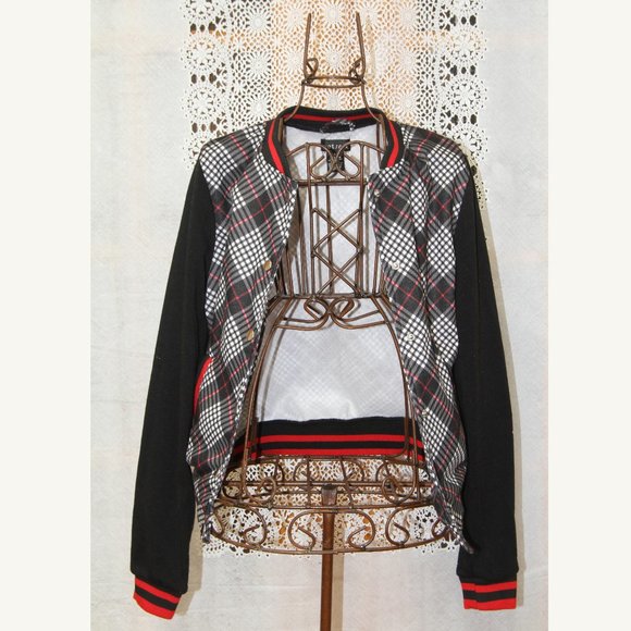Varsity Sweater Jacket by Wet Seal, RED BLACK & WHITE SMALL #Varsity - Picture 1 of 3
